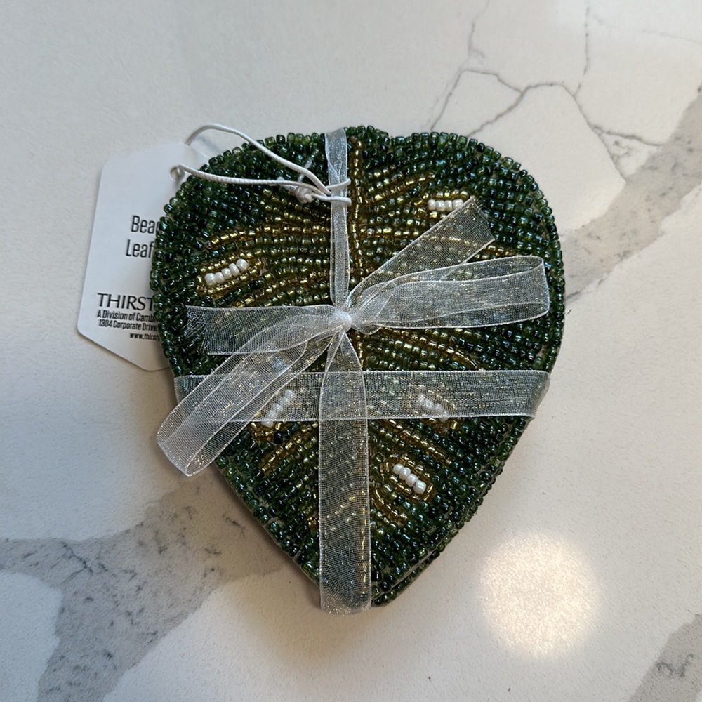 ThirtyStone Beaded Palm Leaf Coasters